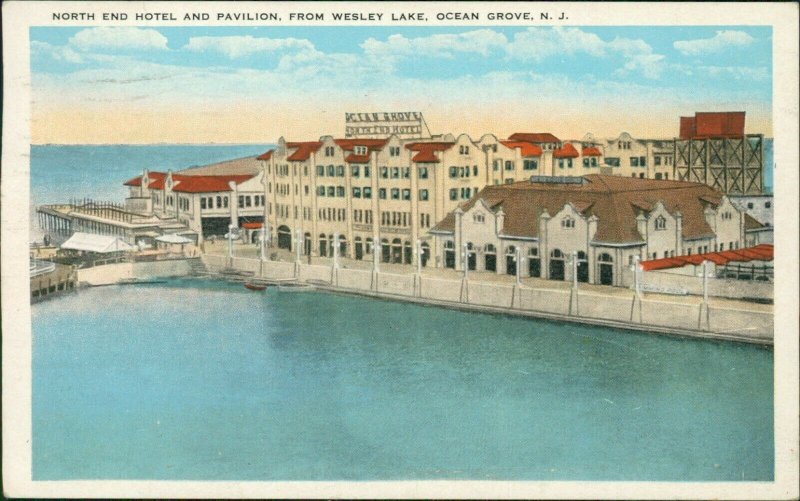 Ocean Grove NJ 1932 Postcard North End Hotel Great Vintage Card