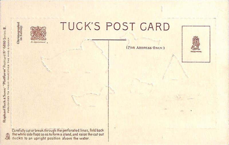 Raphael Tuck Platform Cutout Ellam Ducks Postcard