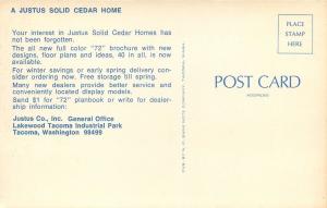 Tacoma Washington~A Justus Solid Cedar Home~Trees in Rocks~1950s Postcard