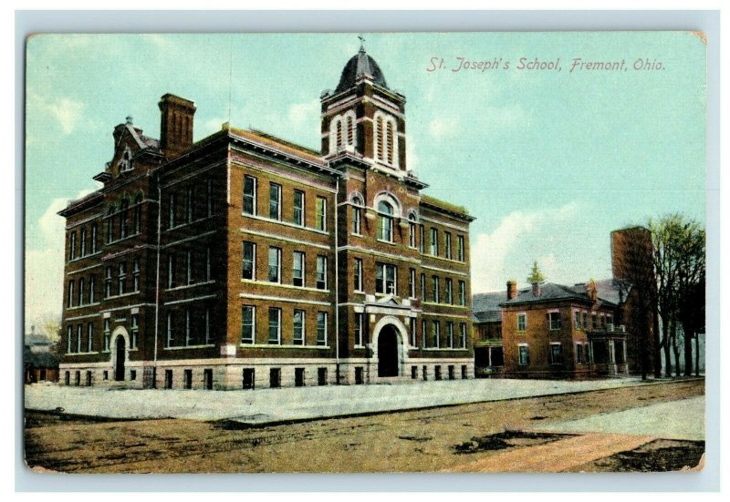 Circa 1900-10 St. Joseph's School in Fremont, Ohio Vintage Postcard P5