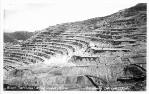 Utah Bingham Canyon Giant Terraces Copper Mine RPPC Photo Postcard 22-4366 