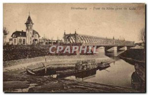 Postcard Old Strasbourg Rhine Bridge near Kehl