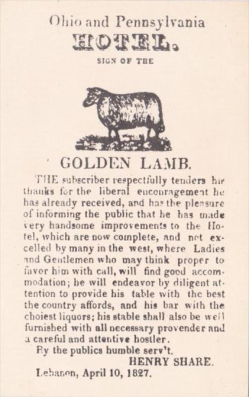 Ohio Lebanon The Golden Lamb Inn