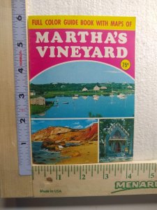 Postcard Folder Full Color Guide Book With Maps Of Martha's Vineyard, MA