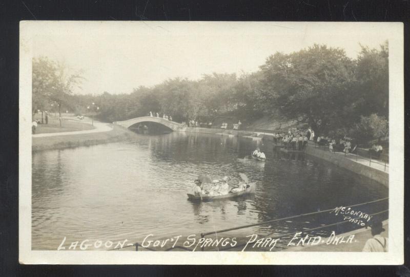 RPPC ENID OKLAHOMA GOVERNMENT SPRINGS PARK LAGOON REAL PHOTO POSTCARD