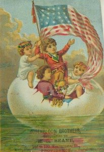 1880's H. Beane Rosenbloom Bros. Patriotic Giant Egg-Boat Children U.S. Flag P45