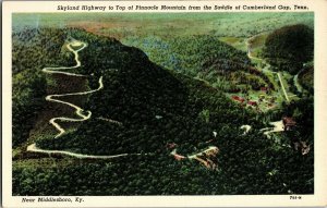 Skyland Highway to Pinnacle Mt. from Cumberland Gap KY Vintage Postcard C38