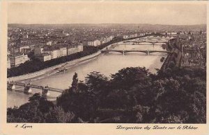 France Lyon Persspective des Ponts sur le Rhone