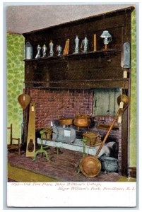 c1905 Old Fire Place B. William Cottage R. Williams Park Providence RI Postcard