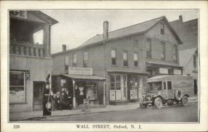 Oxford NJ Wall St. Old Delivery Truck Gas Pump c1915 Postcard