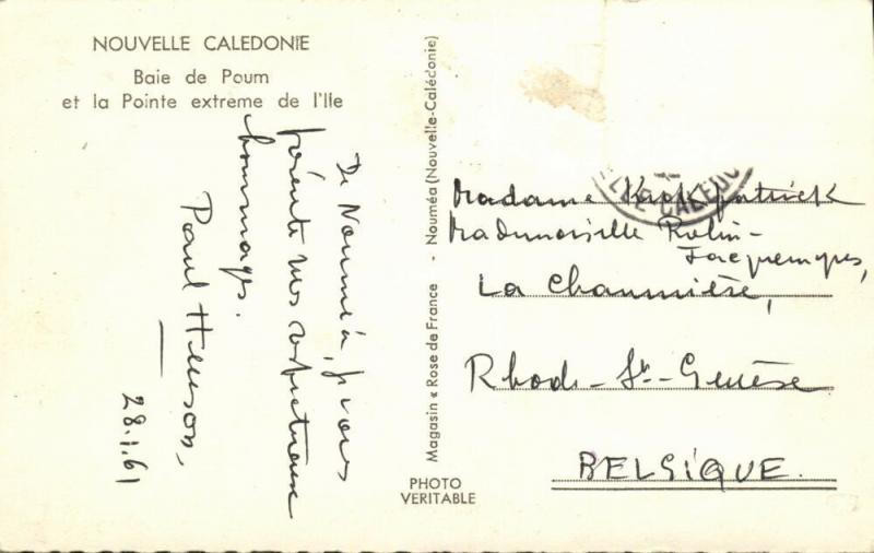 New Caledonia, Baie de Poum et la Pointe Extreme de l'lle (1961) RPPC