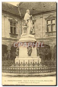 Old Postcard Besancon les Bains Statue of Cardinal Granvelle Minister of Stat...