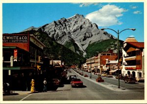 Canada Banff Avenue With Stoney Squaw Mountain and Cascade Mountain