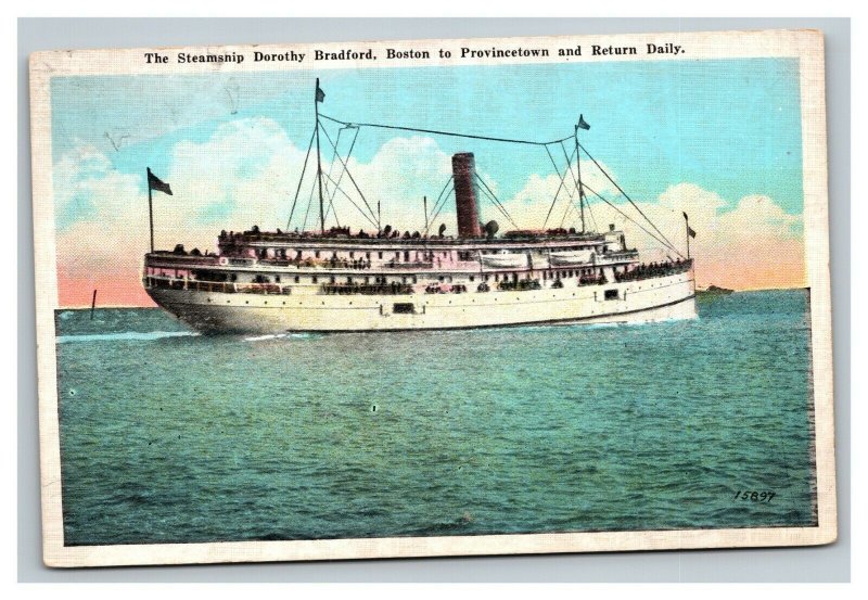 Vintage 1930's Postcard Steamship Dorothy Bradford Boston to Provincetown MA