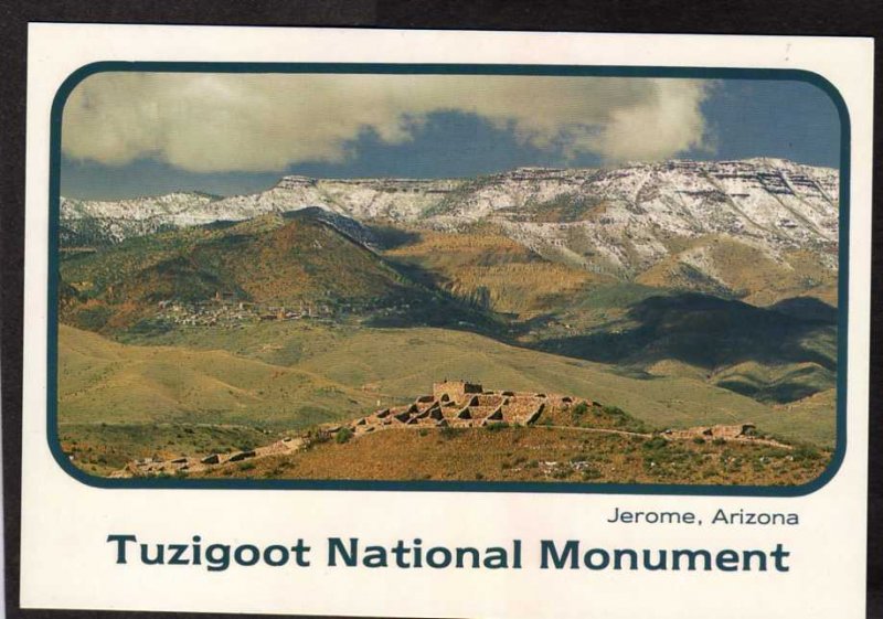 AZ Tuzigoot National Monument Park Cottonwood Jerome Arizona Postcard Aerial