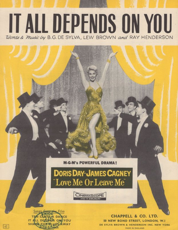 It All Depends On You Doris Day James Cagney Film Sheet Music