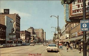 Gary Indiana IN Classic 1960s Cars Mailbox Street Scene Vintage Postcard