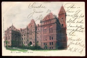 dc1905 - QUEBEC CITY Postcard 1906 Hotel de Ville by Pruneau & Kirouac