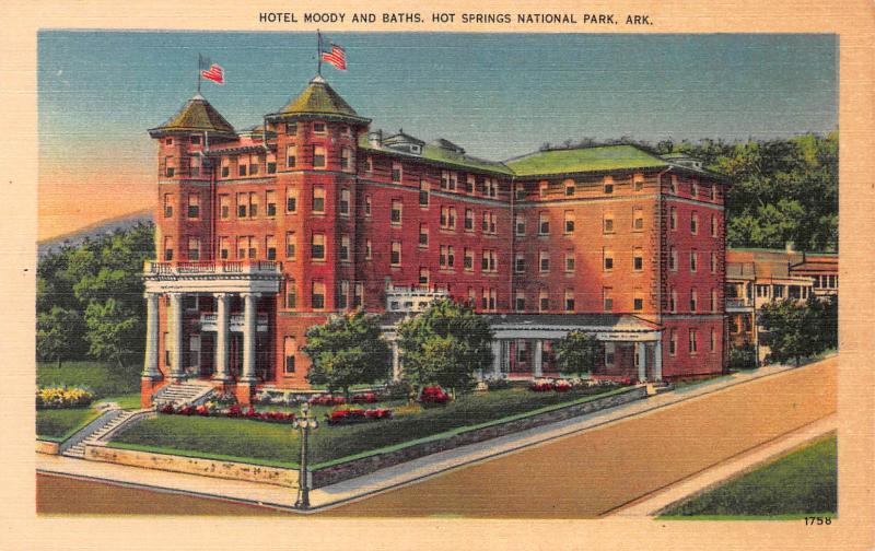 Hotel Moody, Hot Springs National Park, Arkansas,  Early Postcard, unused