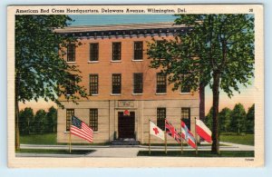 WILMINGTON, DE Delaware American RED CROSS HEADQUARTERS c1940s Linen  Postcard