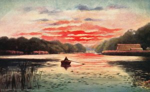 Vintage Postcard Salhouse Broad Norfolk Broads Series II Painting Artwork RT & S