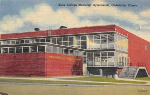 GALESBURG, IL Illinois    KNOX COLLEGE Memorial Gymnasium   1952 Postcard