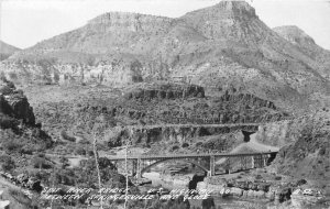 Arizona Springerville Globe Salt River Bridge US 60 RPPC Photo Postcard 21-11002