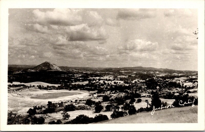 Real Photo Postcard Overview of Jackson, California~134965