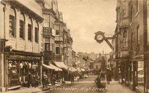 Vintage Postcard Winchester Street Scene High Street Hampshire England UK