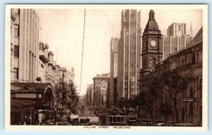 MELBOURNE, Australia ~ COLLINS STREET Scene ca 1920s  Postcard