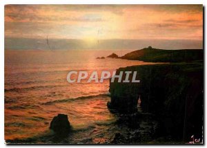 Postcard Modern Brittany in Presqu'il Colors Quiberon (Morbihan) wild coast B...