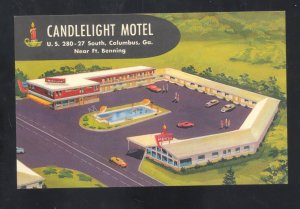 COLUMBUS GEORGIA CANDLELIGHT MOTEL VINTAGE ADVERTISING POSTCARD