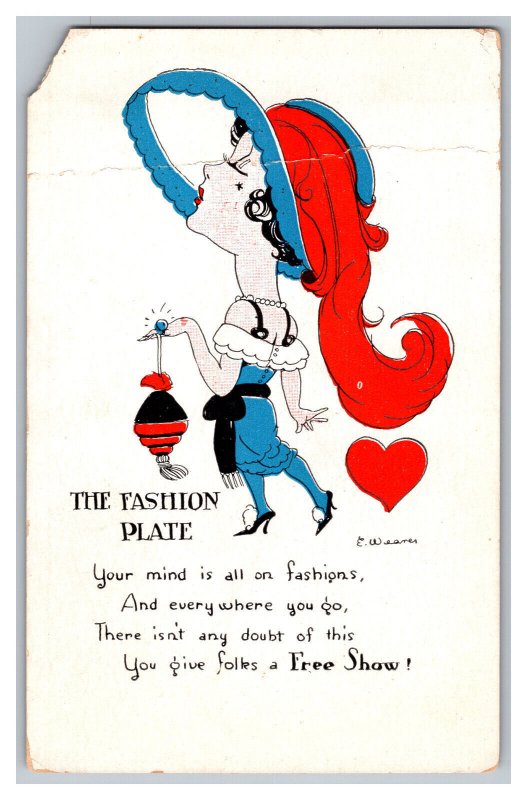 Postcard The Fashion Plate Artist Signed Card