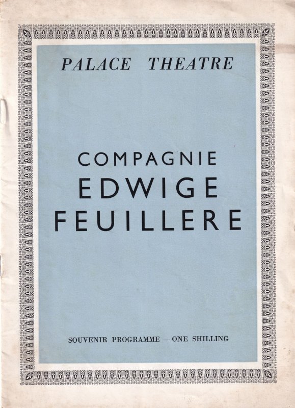 Edwige Feuillere Palace Theatre Classical Vintage Programme