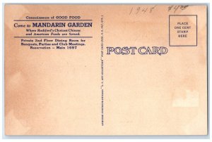 c1940 Mandarin Garden North Wyman Private Banquet Rockford Illinois IL Postcard