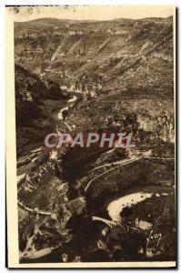 Old Postcard Causse Mejean Canon Tarn and circuses Saint Chely and Pougnadoires