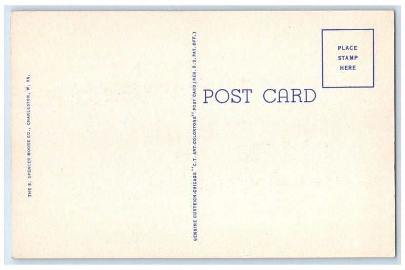 c1940's Greyhound Bus Depot Charleston West Virginia WV Vintage Postcard