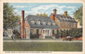 F4/ Yorktown Virginia Postcard c1910 Oldest House Nelson House