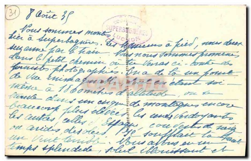 Old Postcard Luchon Superbagneres Panorarma