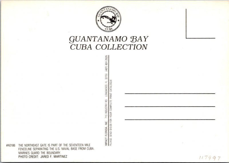 Guantanamo Bay, Cuba  NAVAL BASE NORTHEAST GATE APPROACH  4X6 Military Postcard