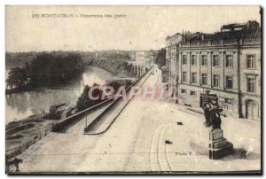 Old Postcard Panorama Montauban The Quays