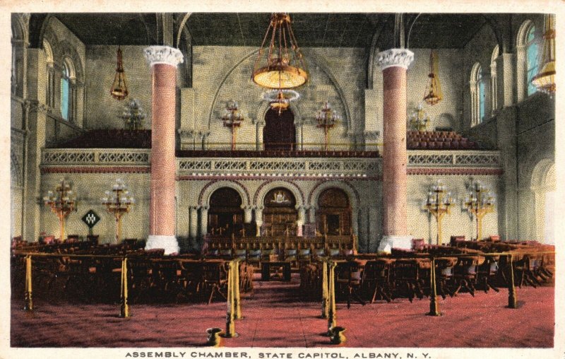 Vintage Postcard Assembly Chamber State Capitol Building Albany New York UNC Pub