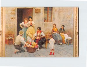 Postcard The Venetian Flower Vendor By Blaas, Haussner's Restaurant, Maryland