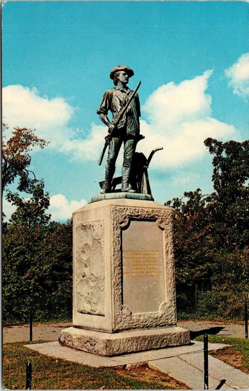 Minute-Man Statue Concord Massachusetts MA Postcard VTG UNP Vintage Unused  