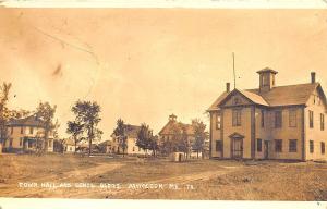 Princeton ME Town Hall School Dirt Street Eastern Illustrating RPPC Postcard