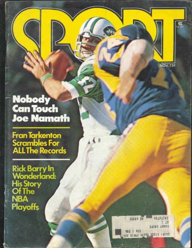 1975 SPORT MAGAZINE JOE NAMATH FRAN TARKENTON COVER