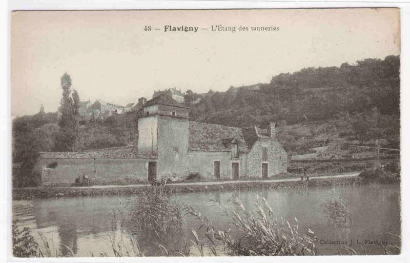 L'Etang des tanneries Flavigny France 1910s postcard