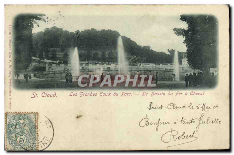 Postcard Old Saint Cloud Grandes Eaux Park Fer a Cheval Basin