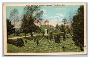 Vintage 1910's Postcard Indian Mound National Cemetery Vicksburg Mississippi