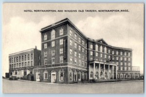 c1940 Northampton Massachusetts Postcard Hotel Wiggins Old Tavern Exterior View